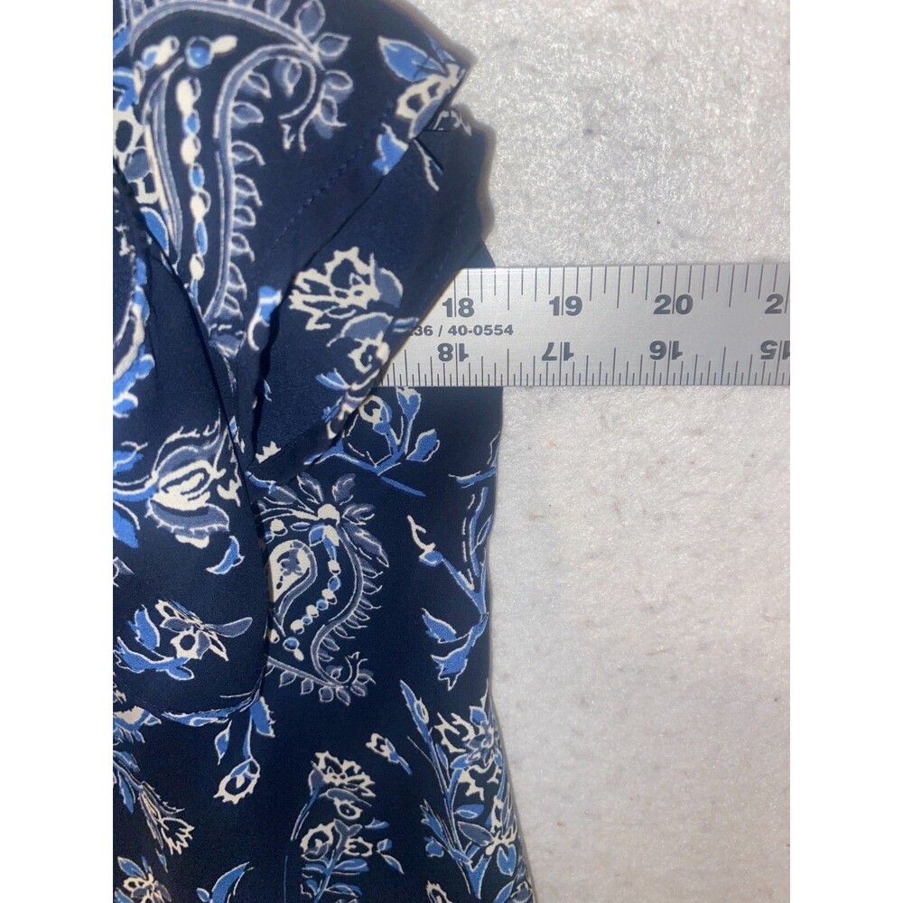 Abercrombie & Fitch Dress Womens sz L Blue Floral Chiffon - Picture 8 of 9